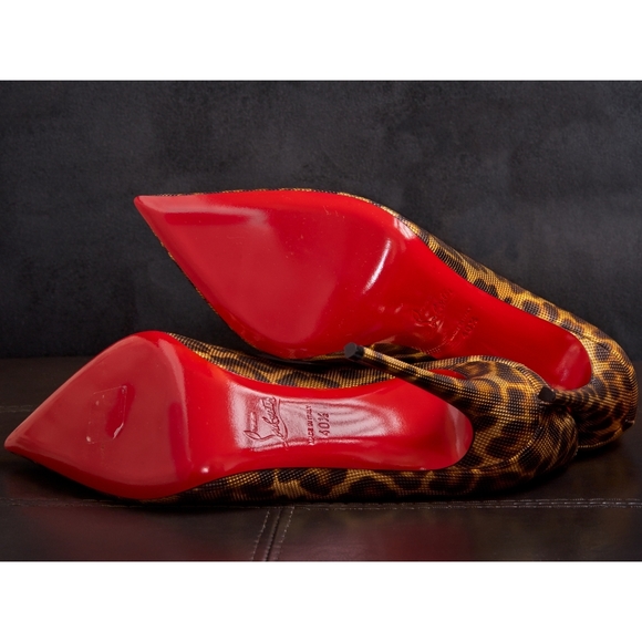 ❤️ NIB Christian Louboutin Hot Chick 100 Leopard metallic embossed leather 40.5 - Picture 6 of 9